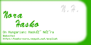 nora hasko business card